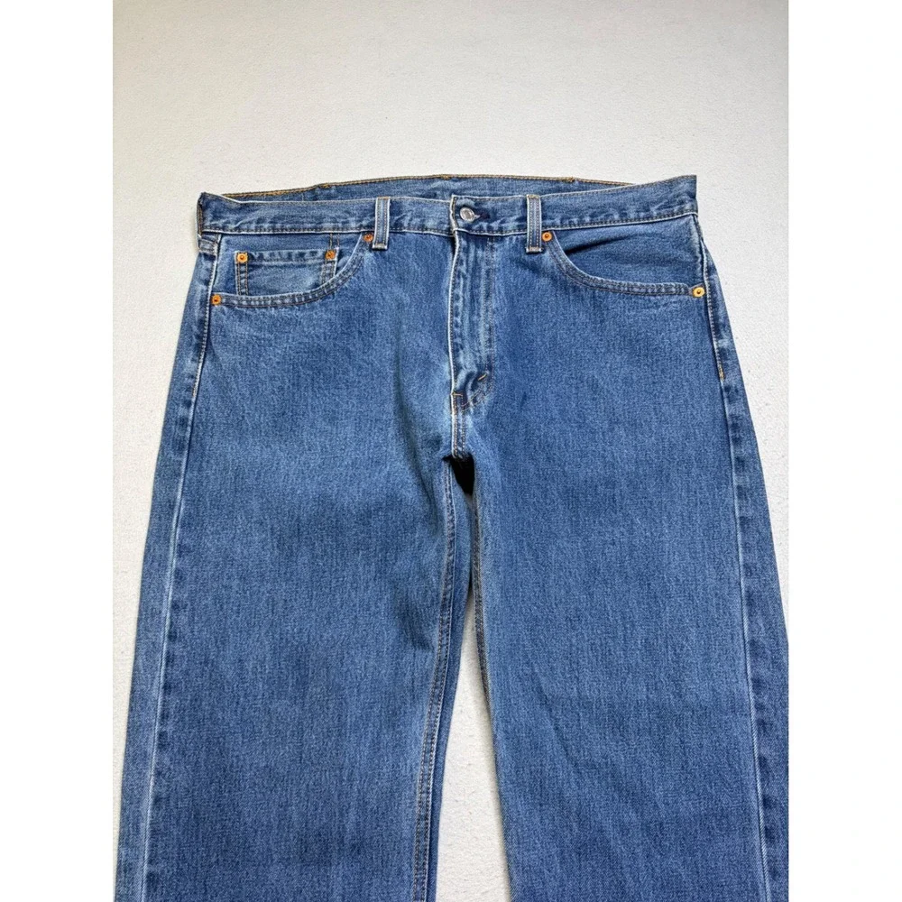 Levi's 505 Jeans Mens 38x29 Blue Regular Fit Straight Leg Denim Pants